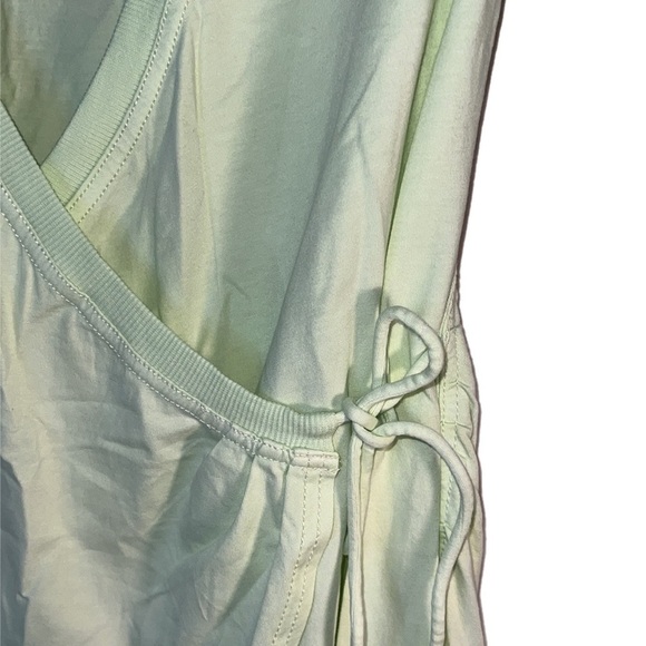 NWT Anthropologie Daily Practice Montauk V-Neck Mini Dress Wrap Lime M - Picture 7 of 13